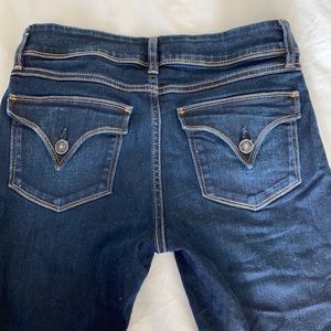 Hudson Collin Skinny straight leg dark blue jeans
